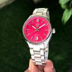 Tag Heuer Grand Carrera Stainless Steel Pink Dial Automatic Watch For Women's