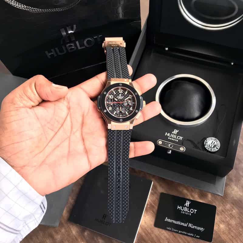 Hublot Big Bang Rosegold Black Automatic Mens Watch - Image 6
