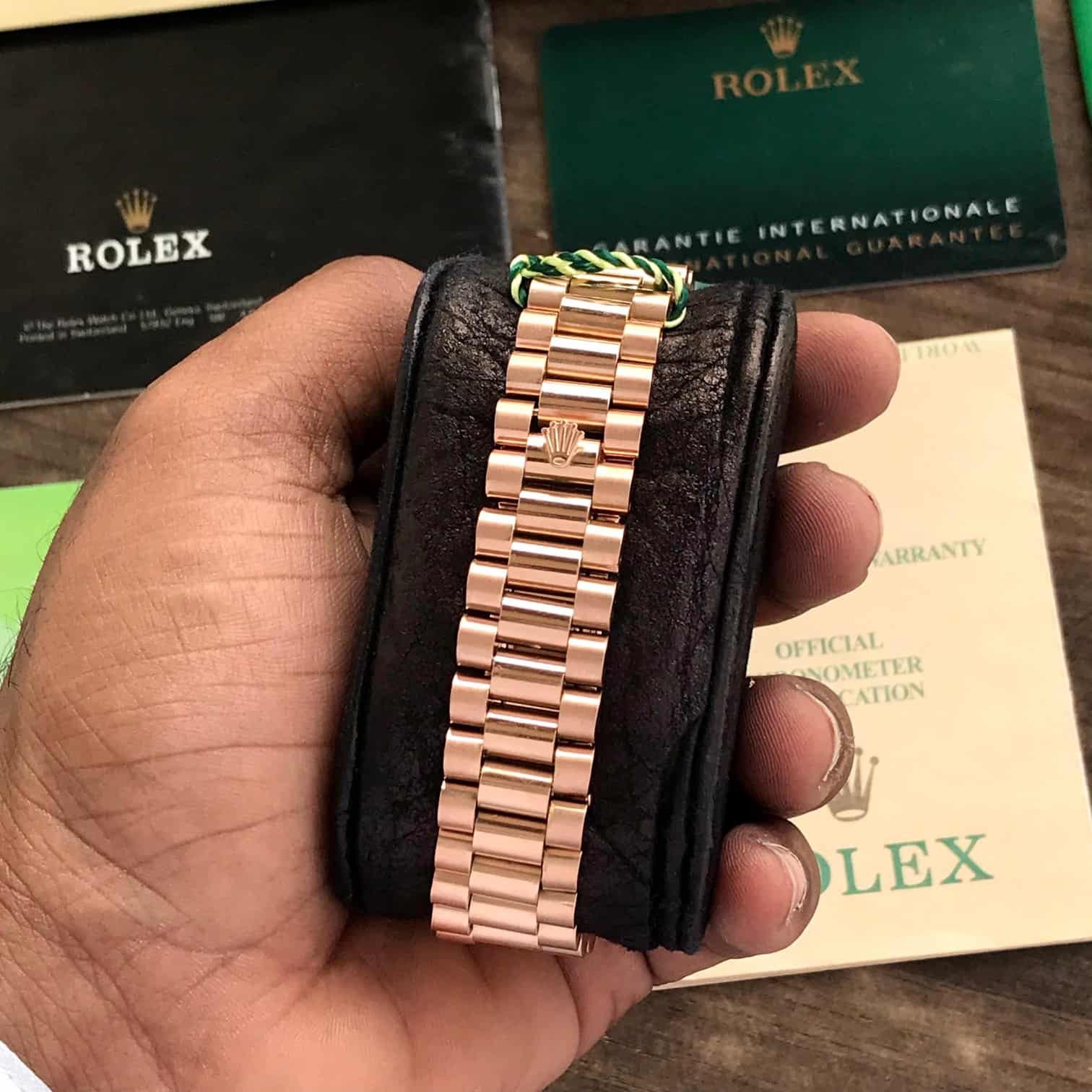Rolex Day Date 40 Brown Dial Roman Numbers Rosegold Japanese Automatic Mens Watch - Image 3