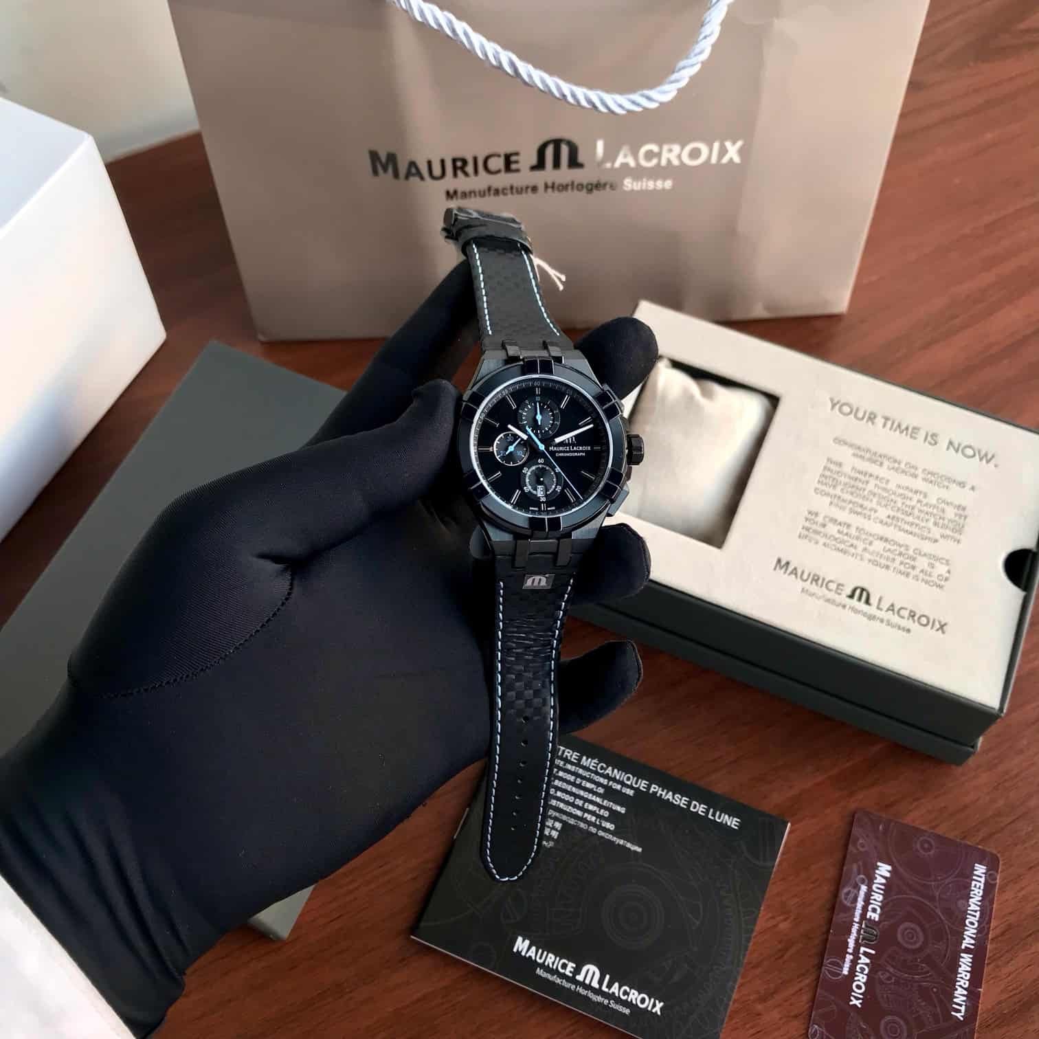 Maurice Lacroix Aikon Quartz Chronograph Black PVD Limited Edition Watch - Image 10