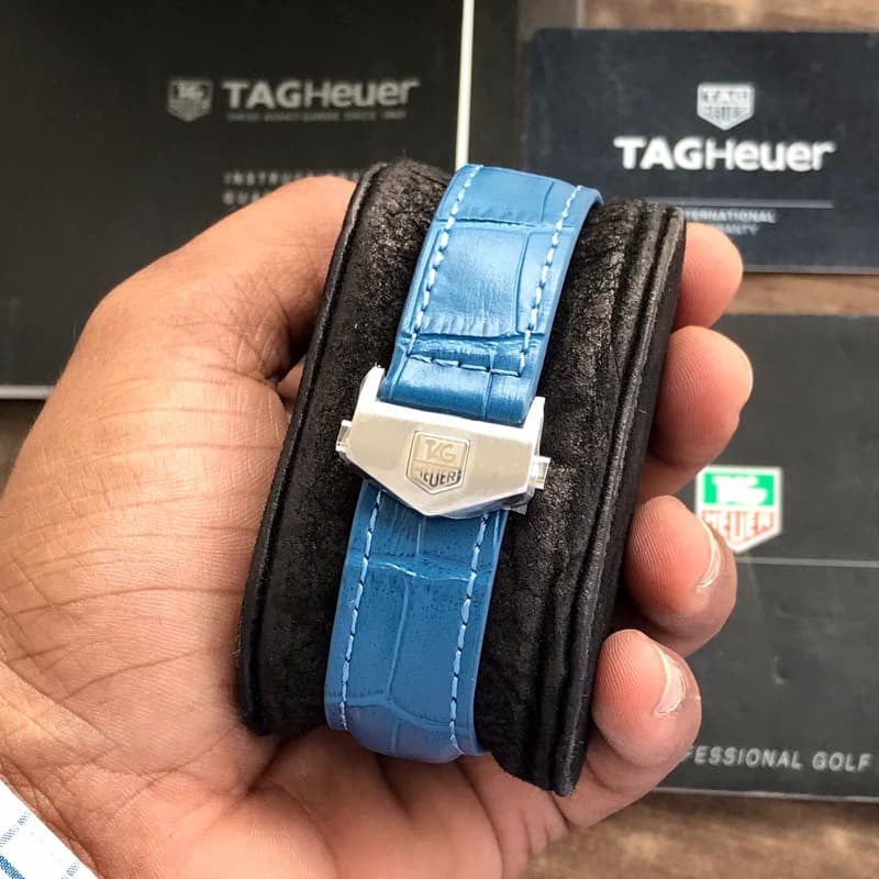 Tag Heuer Grand Carrera Blue Leather Strap Japanese Master Quality Men's Watch - Image 2