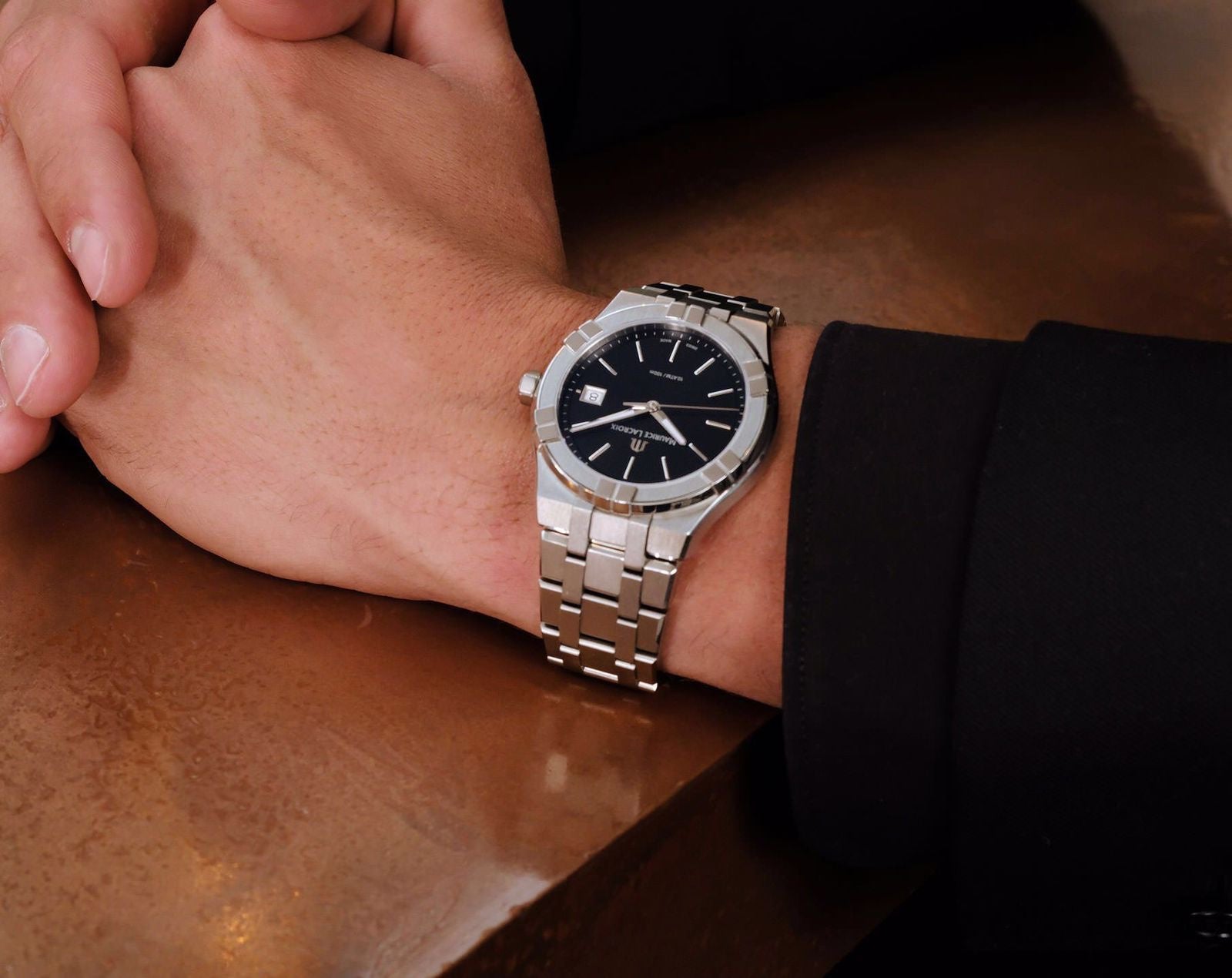 Maurice Lacroix Aikon Quartz 40mm Authentic Stainless Steel Black Dial - Image 5