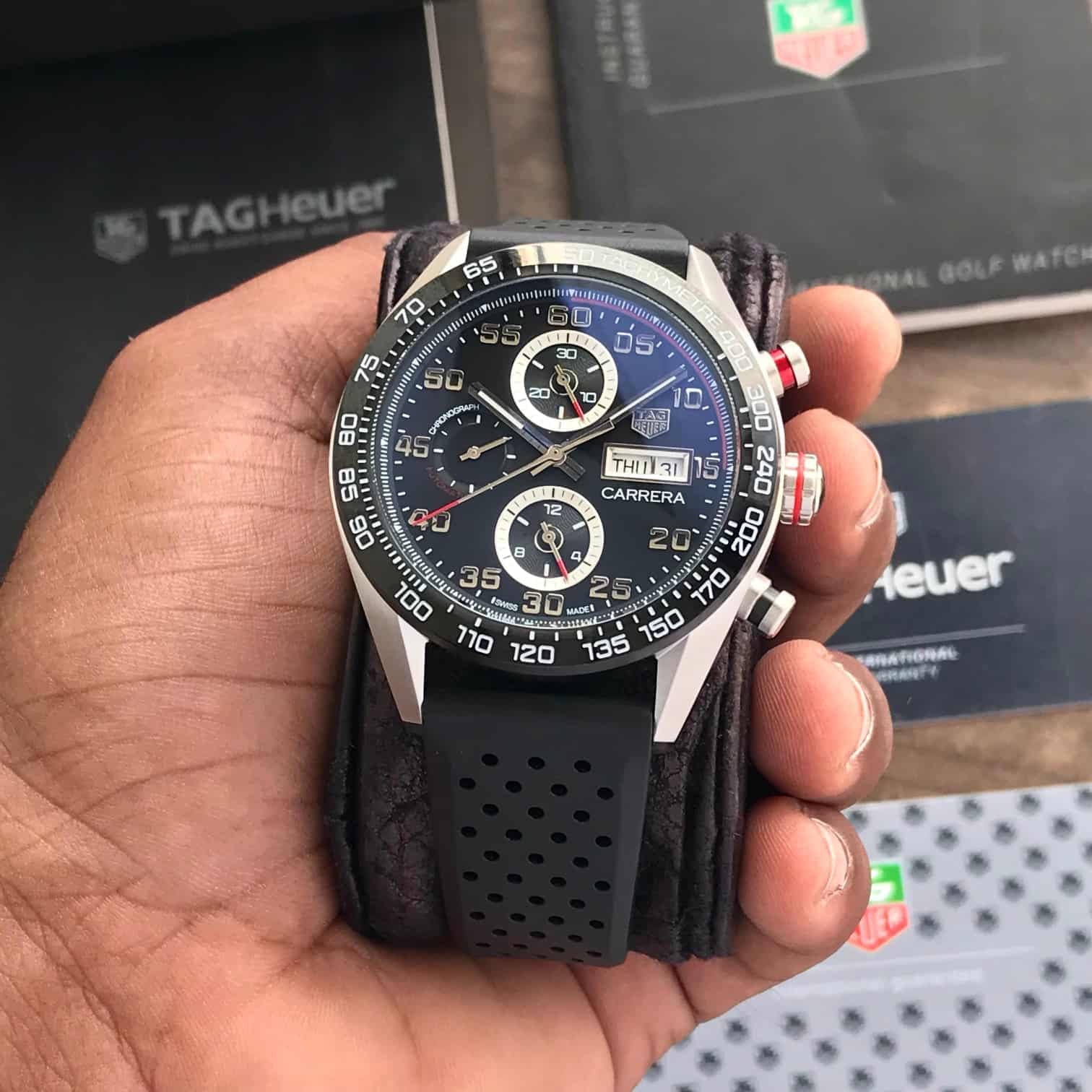 Tag Heuer Carrera Steel & Ceramic Automatic Black Fiber Men's Watch