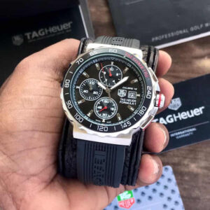 TAG Heuer Formula 1 Men's 43mm Stainless Steel Quartz Chronograph Black Fiber Strap Master Quality Watch