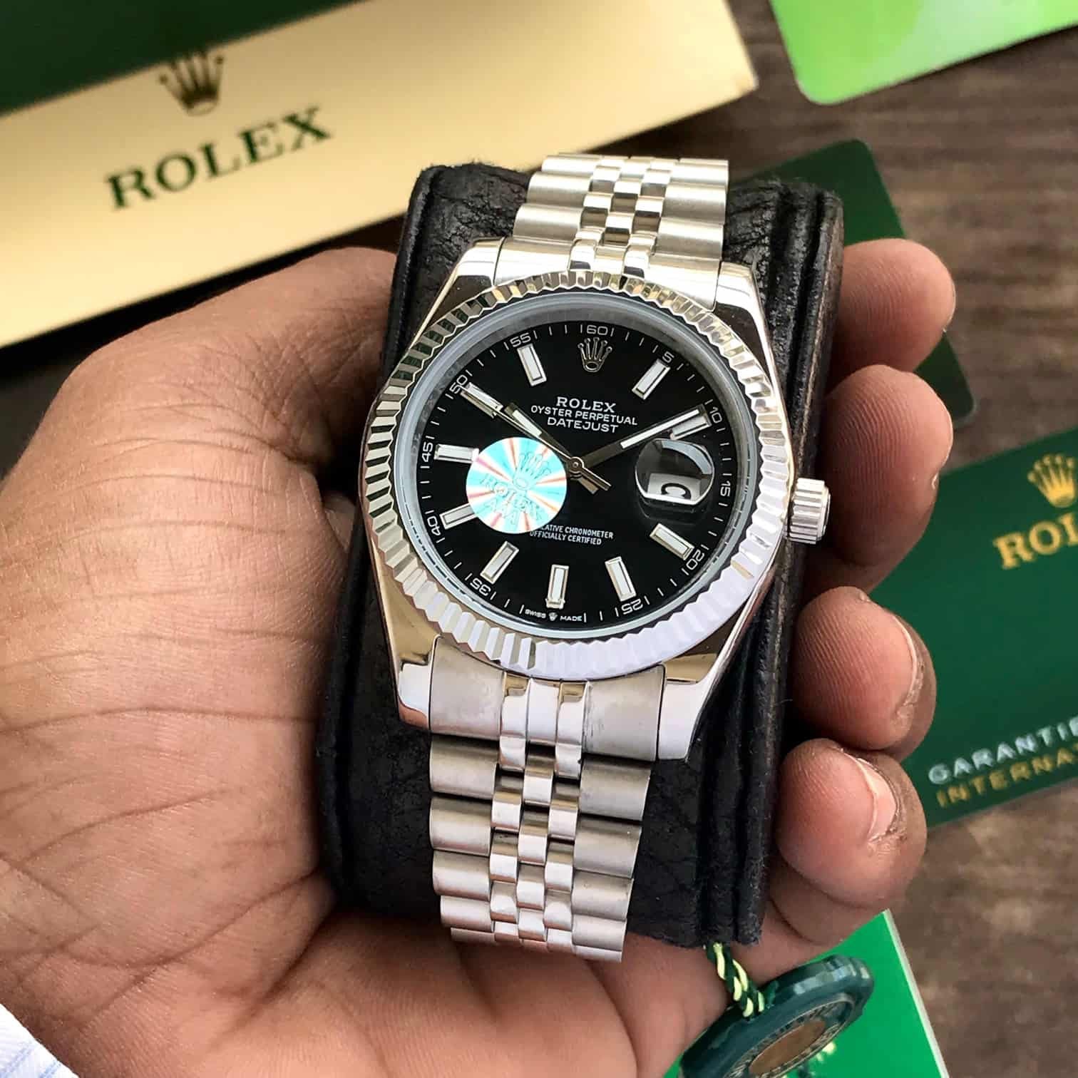 Rolex Daytona Date Just 41 Stainless Steel Silver Black Dial Jubli Automatic Master Quality Mens Watch - Image 4