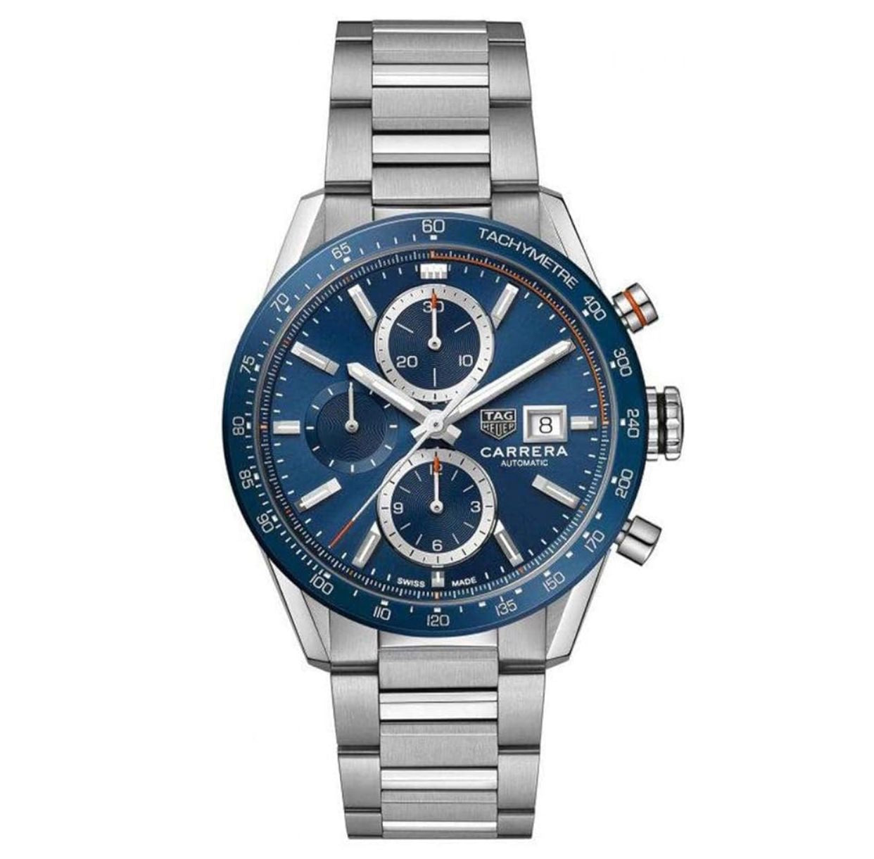 Tag Heuer Calibre 16 Silver Blue Dial Japanese Quartz Chronograph's Mens Watch - Image 4