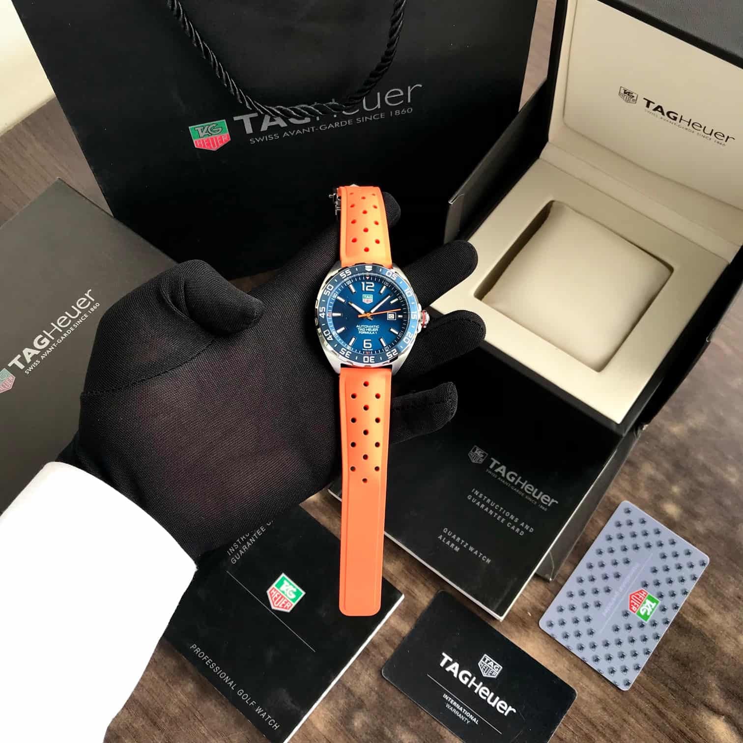 Tag Heuer Formula 1 Blue Dial Orange Strap Japanese Automatic Mens Watch - Image 5