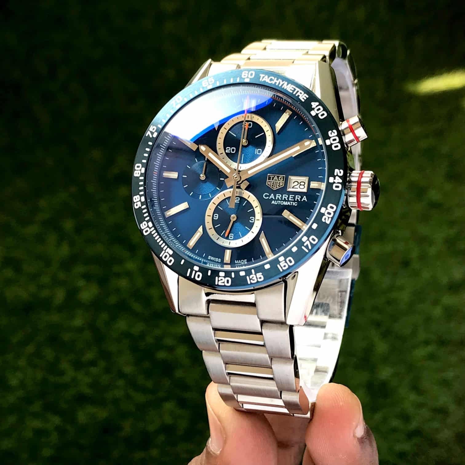 Tag Heuer Calibre 16 Silver Blue Dial Japanese Quartz Chronograph's Mens Watch - Image 5
