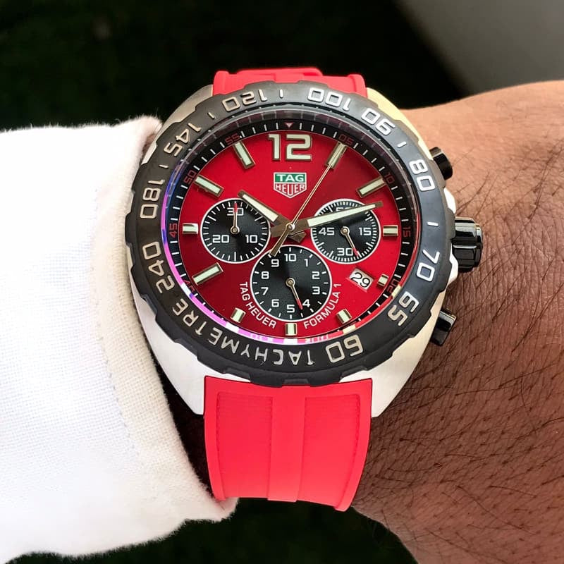 Tag Heuer Formula 1 Red Stainless Steel Japanese Quality Quartz Chronograph Master Quality Men's Watch - Image 4