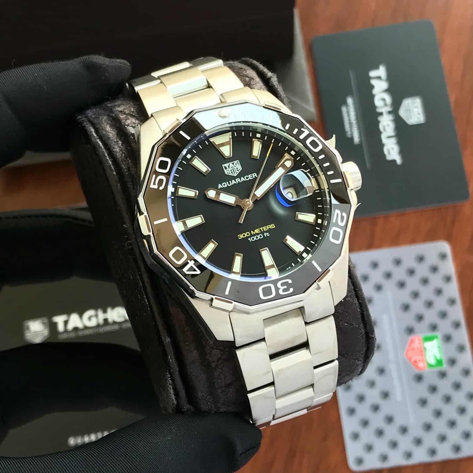 Tag Heuer Aquaracer Stainless Steel Black Dial 300M Automatic Mens Watch - Image 5