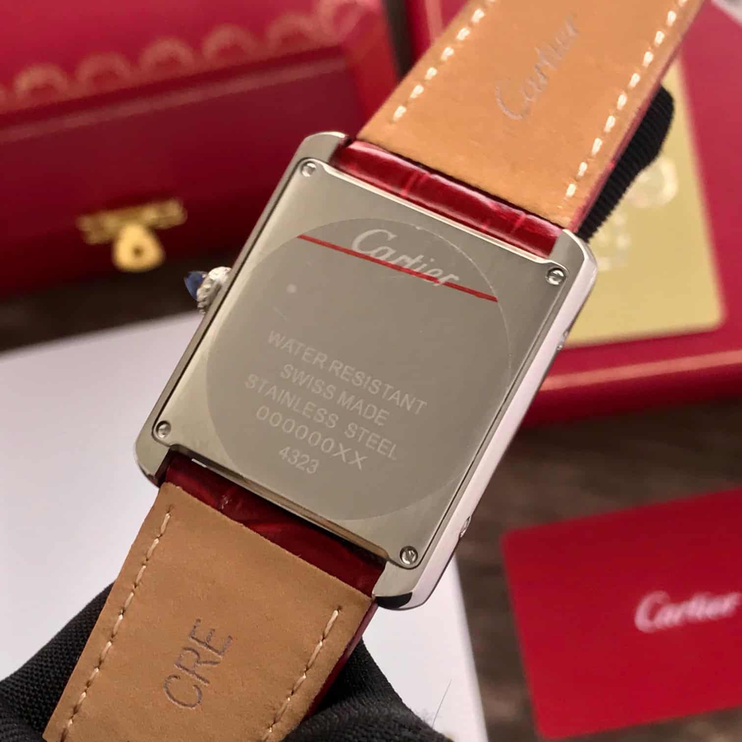 Cartier Tank Must Japanese Large Silver Red Unisex Watch - Image 2