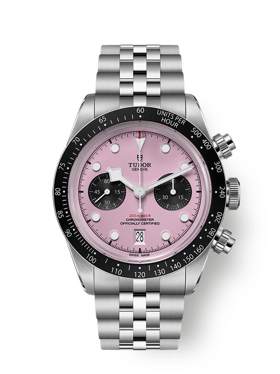 Tudor Black Bay Stainless Steel Pink Dial Jubil Chain Japanese Automatic Men's Watch