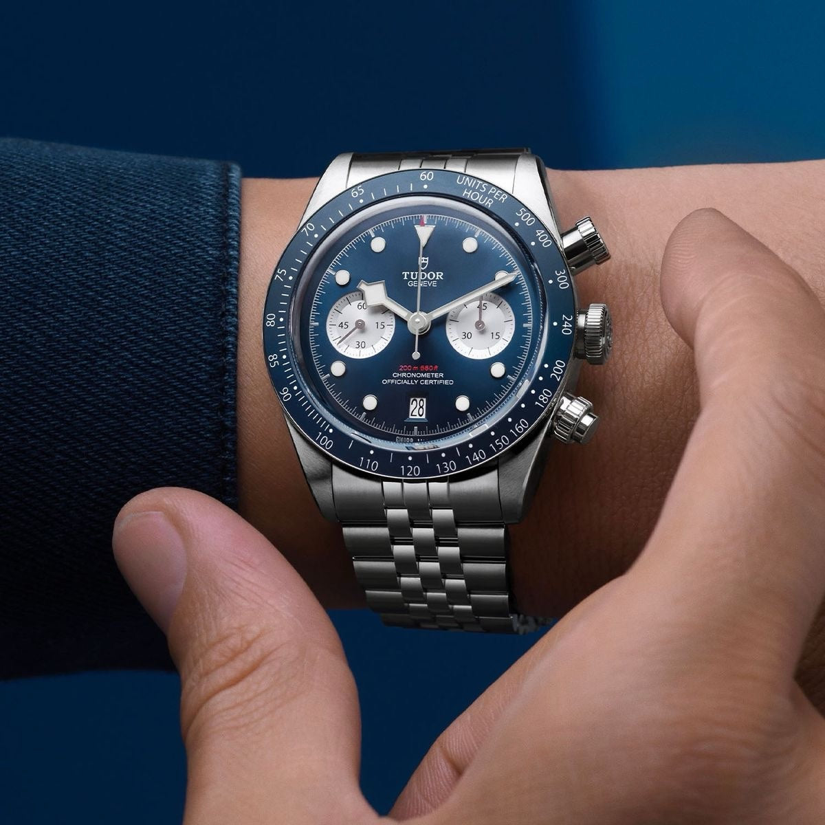 Tudor Black Bay Chrono Blue Dial Boutique Edition men's Watch . - Image 4