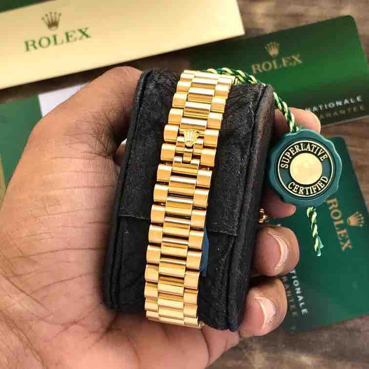 Rolex Date Just 41Yellow Gold Tone & White Dial Jubli Chain Japanese Automatic Master Quality Men's Watch - Image 4