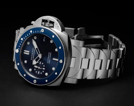 Panerai Submersible Stainless Steel Blue Swiss Automatic Men's Watch