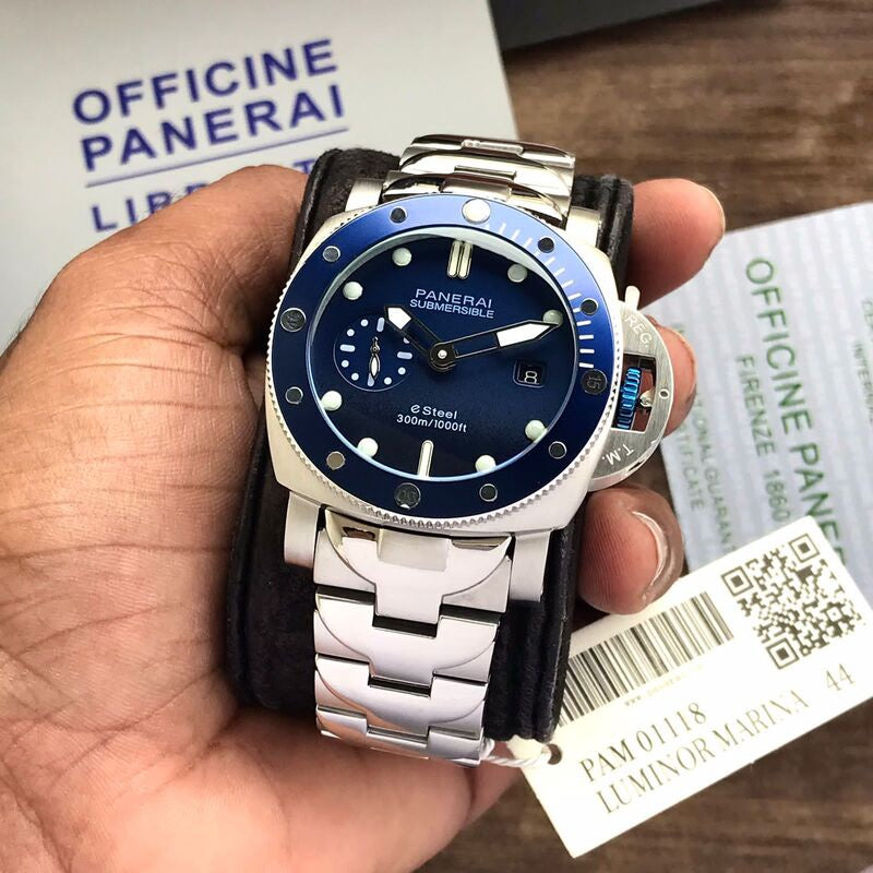 Panerai Submersible Stainless Steel Blue Swiss Automatic Men's Watch - Image 3