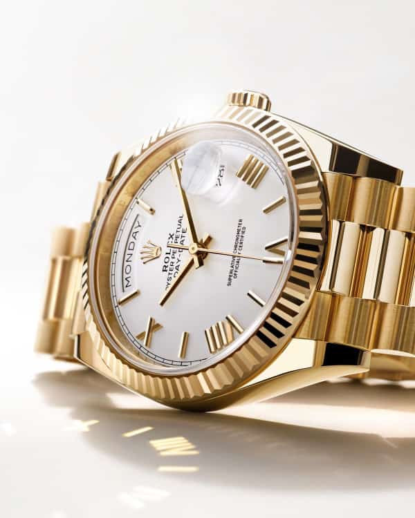 Exclusive Rolex Day Date 41 Gold Tone White Dial Japanese Automatic Mens Watch - Image 2