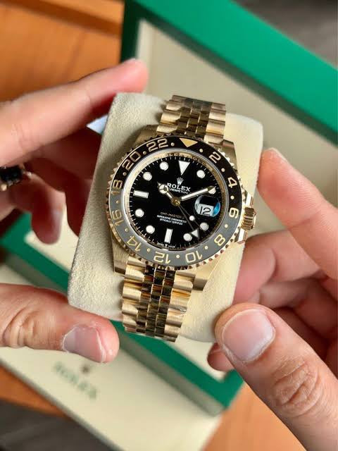 Rolex GMT-Master II With Black Ceramic Bezel Full Gold Tone & Black Dial Japanese Automatic Master Quality Mens Watch - Image 3