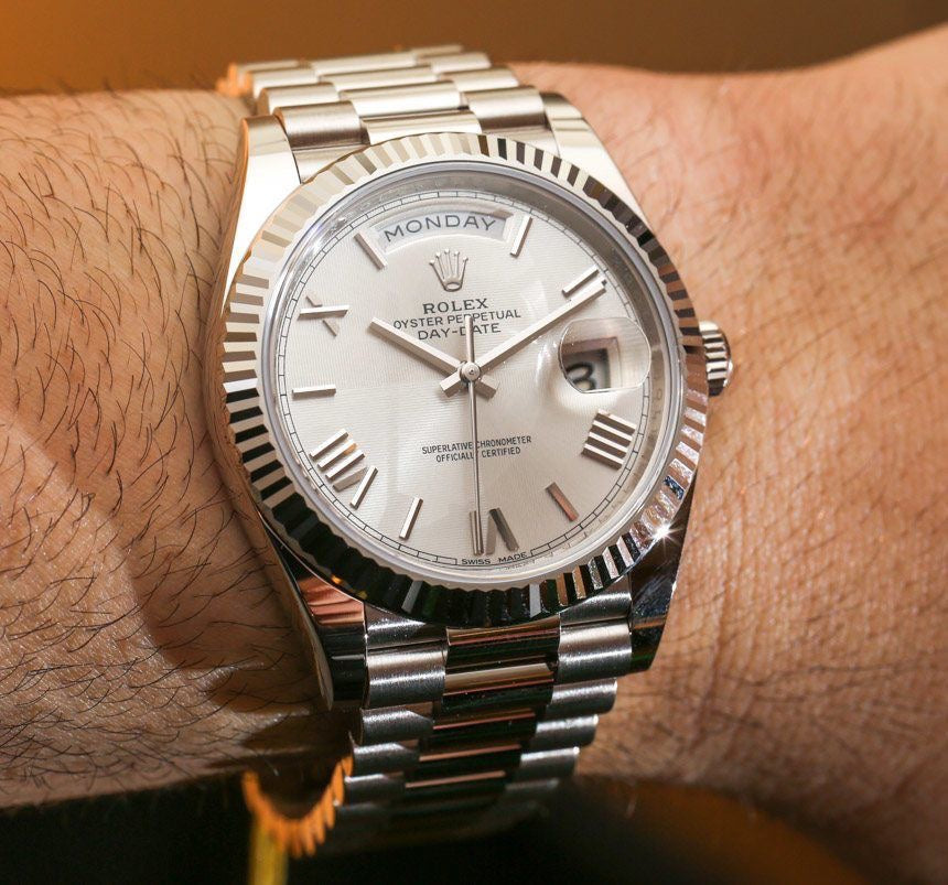 Rolex Day Date 41 Stainless Steel White Dial Japanese Master Quality Mens Watch - Image 4