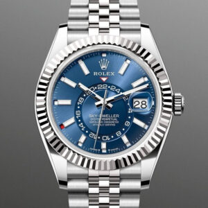 Rolex SkyDweller Silver Blue Dial Jubli Chain Automatic Men's Watch