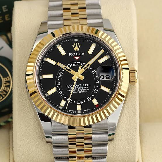 Rolex SkyDweller Black Dial Two Tone Jubli Chain Automatic Men's Watch - Image 4