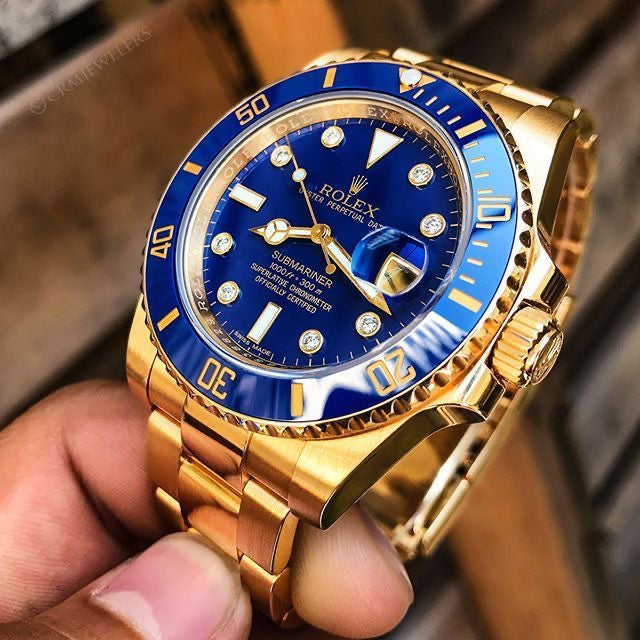 Rolex Submariner Full Gold & Blue Dial Japanese Master Quality Automatic Men's Watch - Image 4