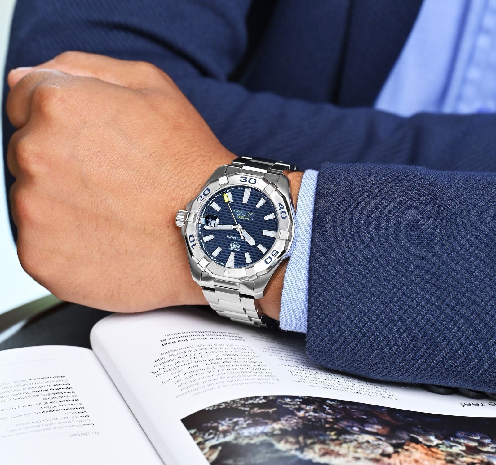 Tag Heuer Aquaracer Calibre 5 Blue Dial Automatic Authentic Quality Men's Watch - Image 7
