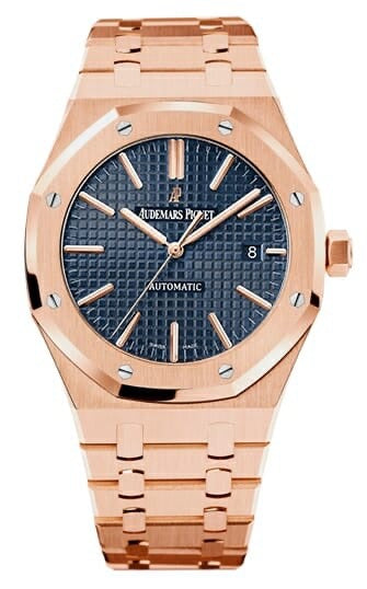 Audemars Piguet Royal Oak Offshore Rosegold Black Blue Metal Chain Automatic Movement Men's Watch