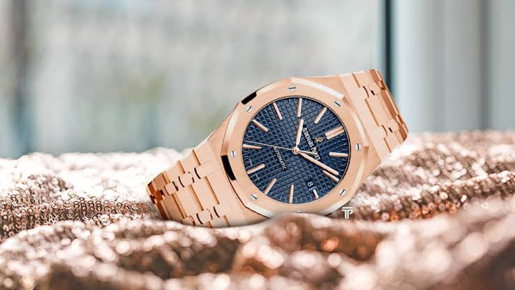 Audemars Piguet Royal Oak Offshore Rosegold Black Blue Metal Chain Automatic Movement Men's Watch - Image 8