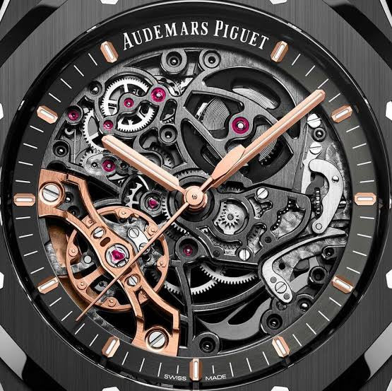 Audemars Piguet Royal Oak Double Balance Wheel Open worked Skeleton Dial Full Black Automatic Mens Watch - Image 2