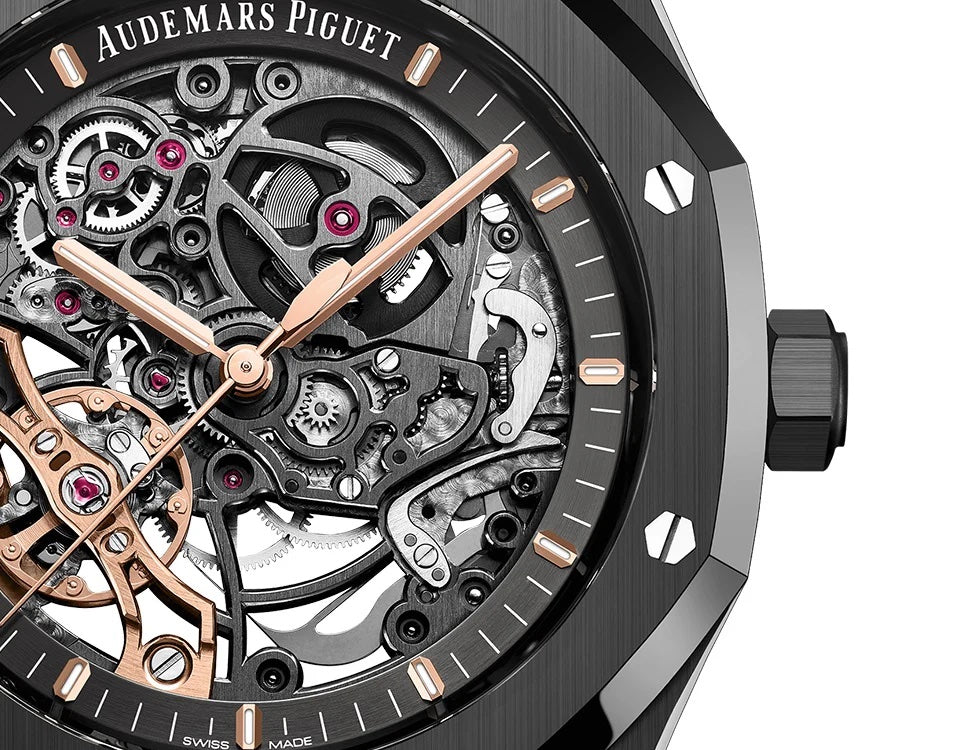 Audemars Piguet Royal Oak Double Balance Wheel Open worked Skeleton Dial Full Black Automatic Mens Watch - Image 7