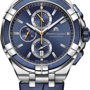 Maurice Lacroix Aikon Chronograph Swiss Quartz 44mm Blue Dial Watch AI1018-SS001-432-4, Chronograph