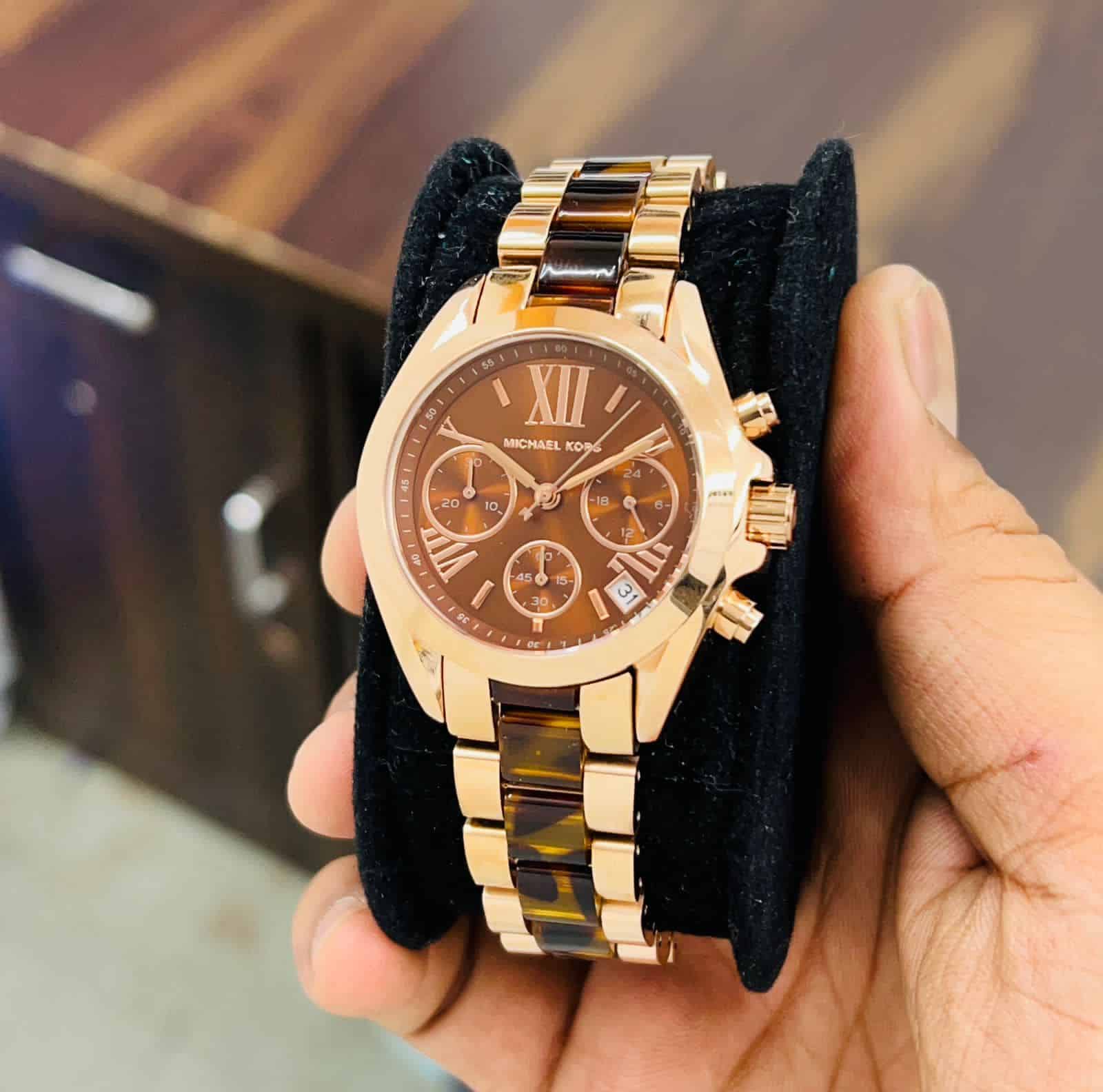 Michael Kors Bradshaw Chronograph Tortoise Shel - Image 4
