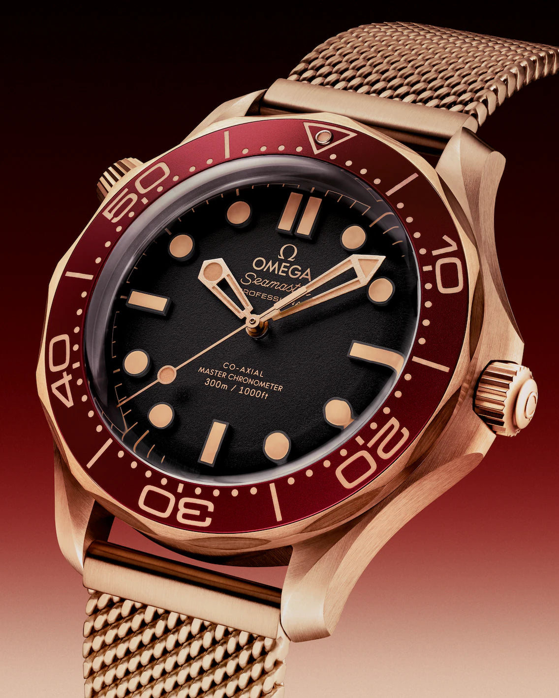 The Omega Seamaster Diver 300M In Bronze Gold And Burgundy - Image 6