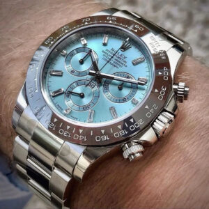 Rolex Cosmograph Daytona Platinum Ice Blue Dial – Premium Watch for Men with Ceramic Ring Professional Racing Heritage Meets Timeless Luxury