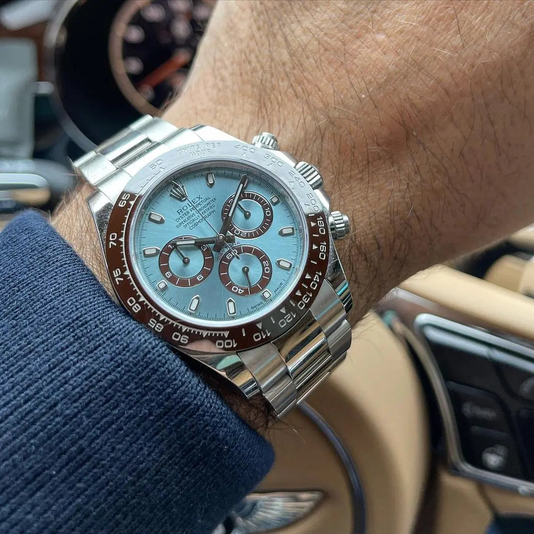 Rolex Cosmograph Daytona Platinum Ice Blue Dial – Premium Watch for Men with Ceramic Ring Professional Racing Heritage Meets Timeless Luxury - Image 2