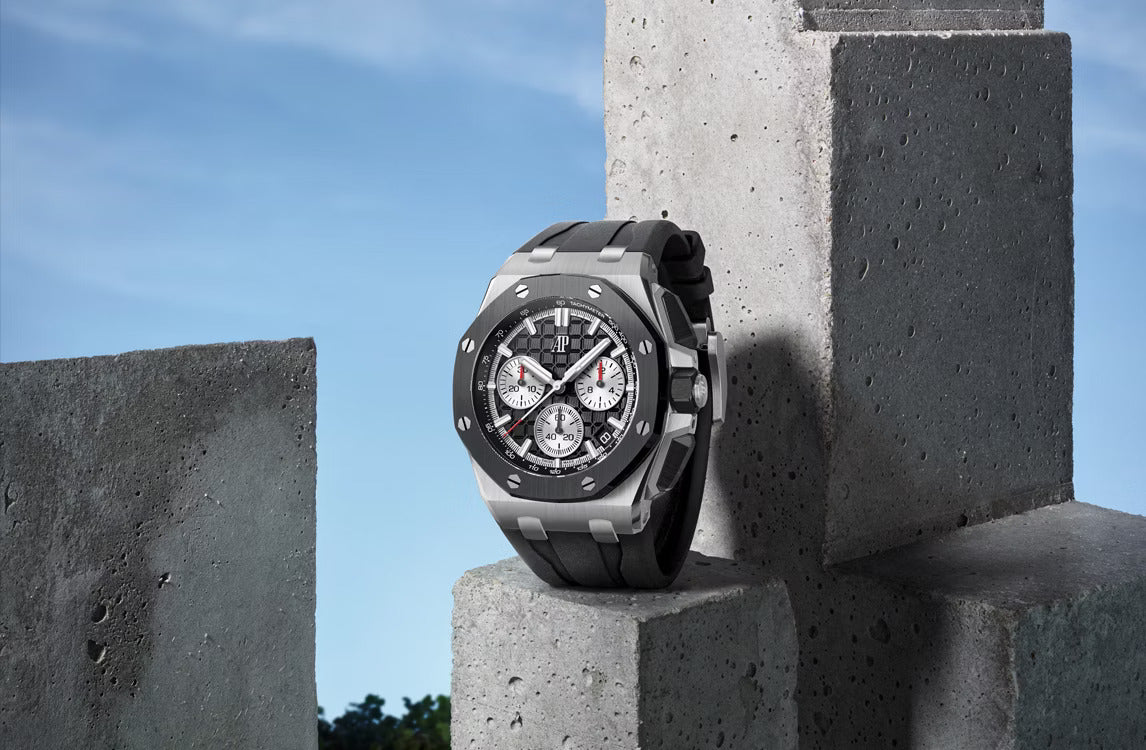 Audemars Piguet Royal Oak Double Balance Wheel Open worked Dial Full Black Automatic Mens Watch (Copy) - Image 3